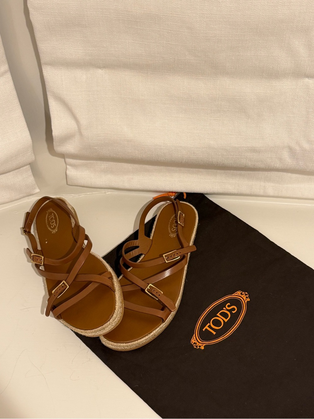 Tod's Brown Leather Strappy Sandals